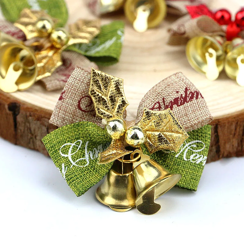 

(5pieces/bag)SIZE 50MM New Year Celebration Christmas Bow Bell Room Decoration Matching Gift