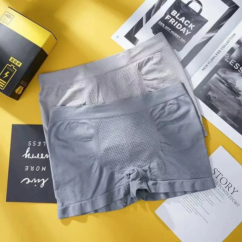 الرجال الملاكمين مرونة عالية سلس الرجال السروال العسل تنفس منتصف الخصر الذكور الملابس الداخلية لينة الرطوبة فتل سراويل #2