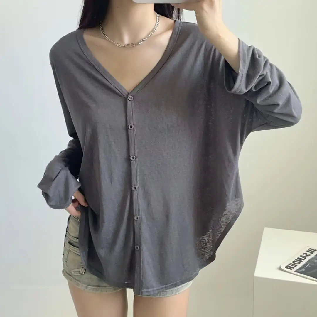 モダンダンス日焼け防止 irt ジャズストリートダンス薄型透明ロング Sve ルーズ女性の T-irt アウターカーディガン