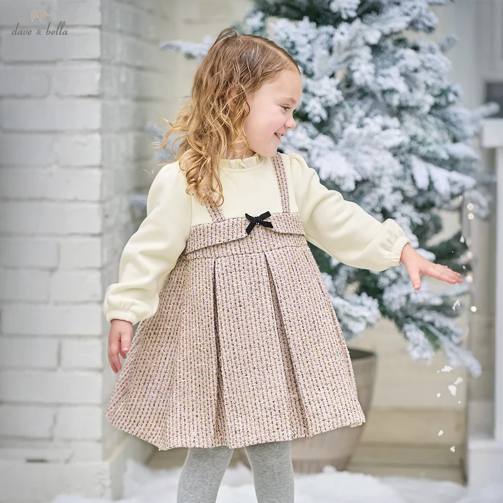 Dave Bella Children's Winter Plush Dresses Babies Birthday Dress For A Girl Fashion 4- to 12-year-old Carnival Costume DB4263823