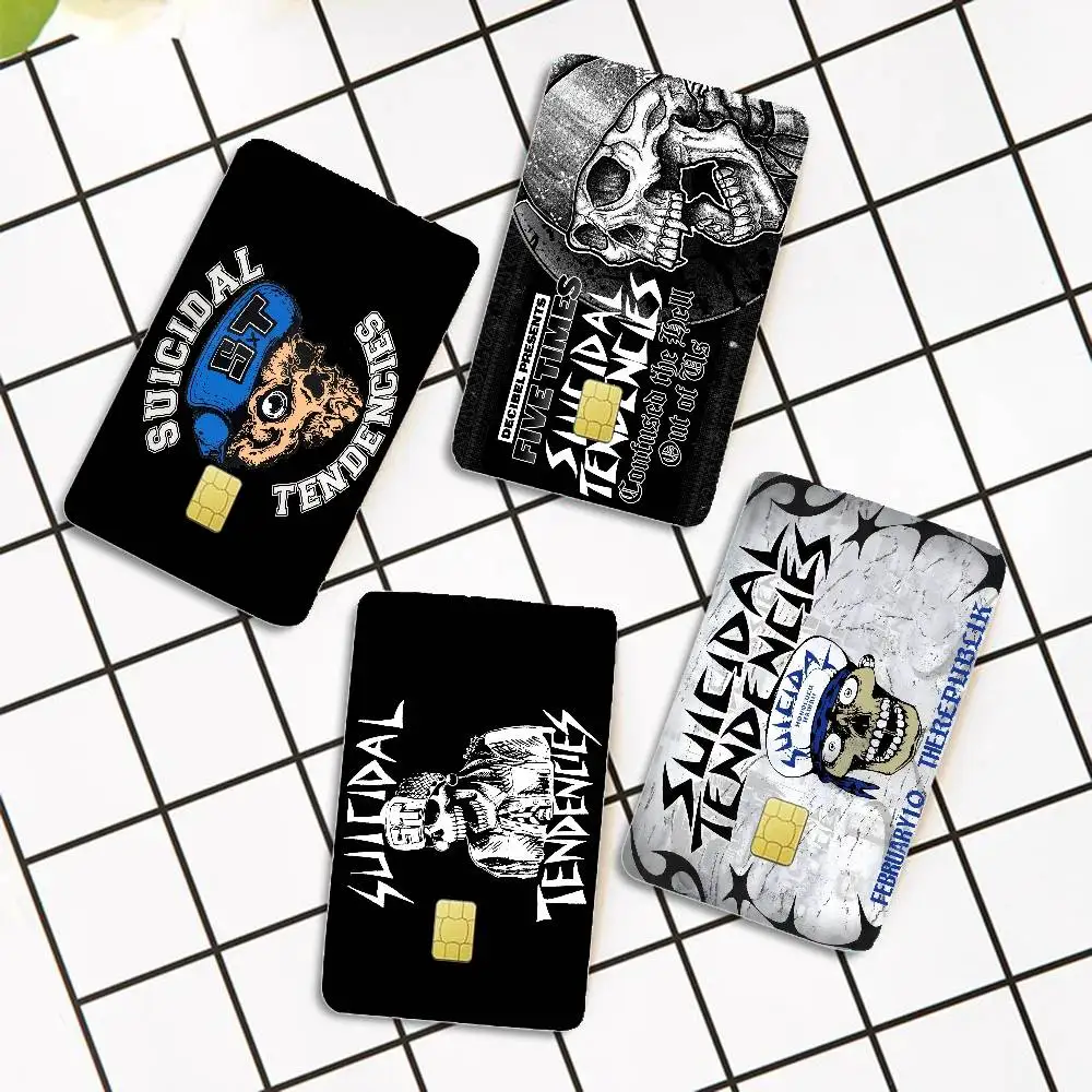 S-مولات الانتحارية الثقيلة روك باند أنماط مختلفة بوكر ملصق فيلم الشريط الجلد لبطاقة الائتمان بطاقة الخصم رقاقة كبيرة #2