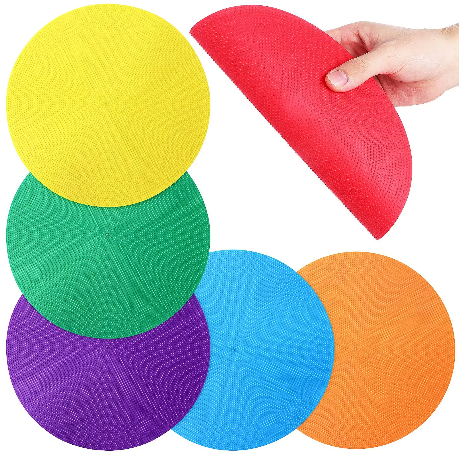 

6 Pcs Fall to The Ground Logo Plate Rug Circle Tpe Spot Carpet Markers Floor Dots