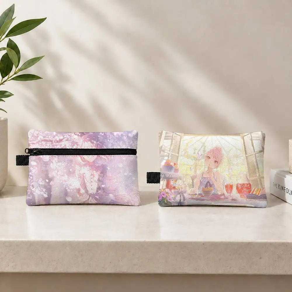 Mizuki Akiyama Game Project SEKAI Waterproof Zipper Coin Purse Lightweight Hanging Key Pouch Card Holder For Daily Use
