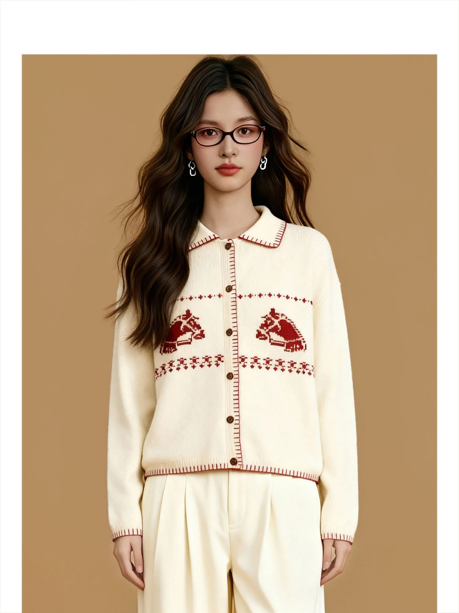 

Вязаный кардиган Forever 2, свитер в стиле ретро, верхняя одежда для женщин, осенне-зимнее новое пальто с изображением китайского зодиака