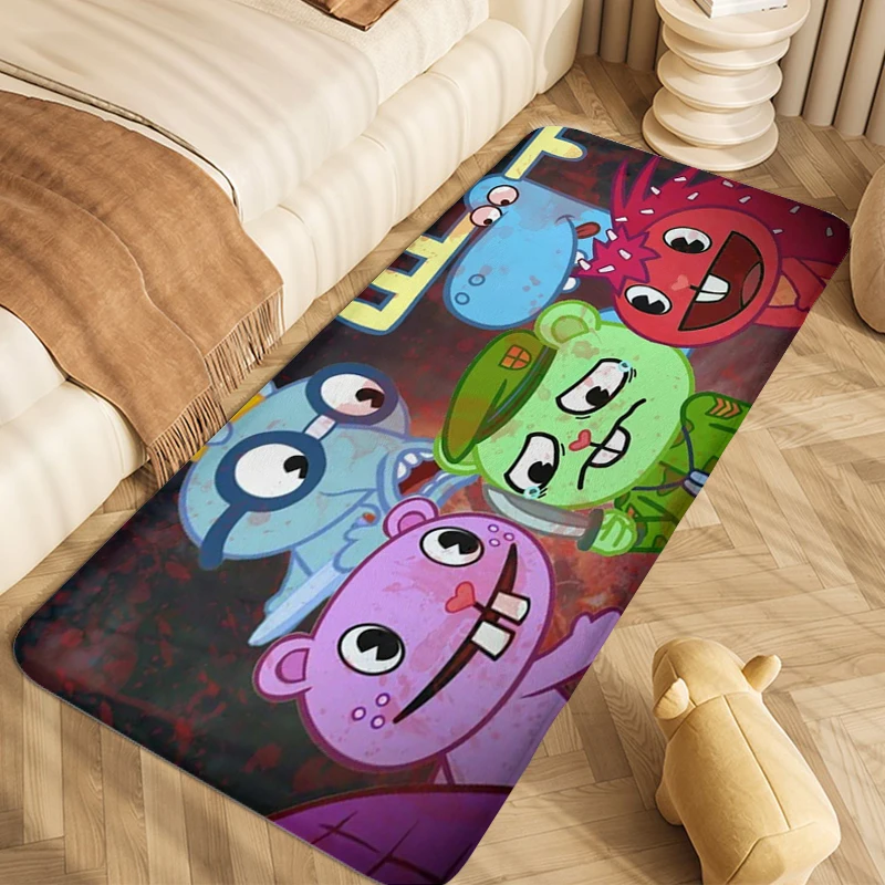 

Rug for Bedroom Happy T-Tree Friends Living Room Bathroom Floor Carpets Funny Doormat Entrance Door Mat Modern Home Decoration