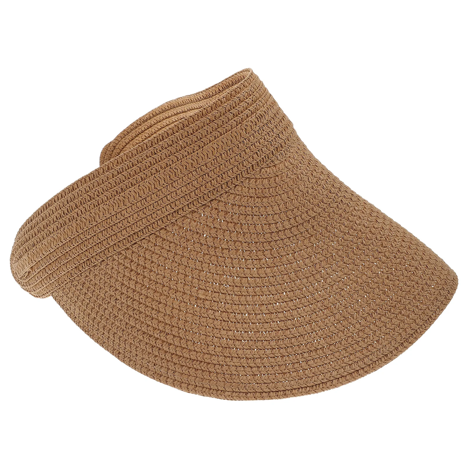 

1Pcs Women Straw Visor Hat Sun Protection Summer Beach Cap Travel Outdoor Sports Hiking Camping Straw Weaving Visor Hat