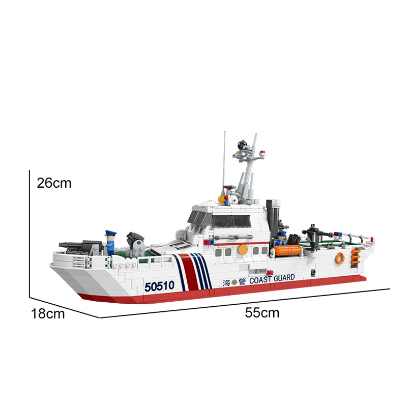 

1213Pcs Military Police Coast Guard Block DIY Patrol Boat Model Building Brick Toys For Boy Kids Gift