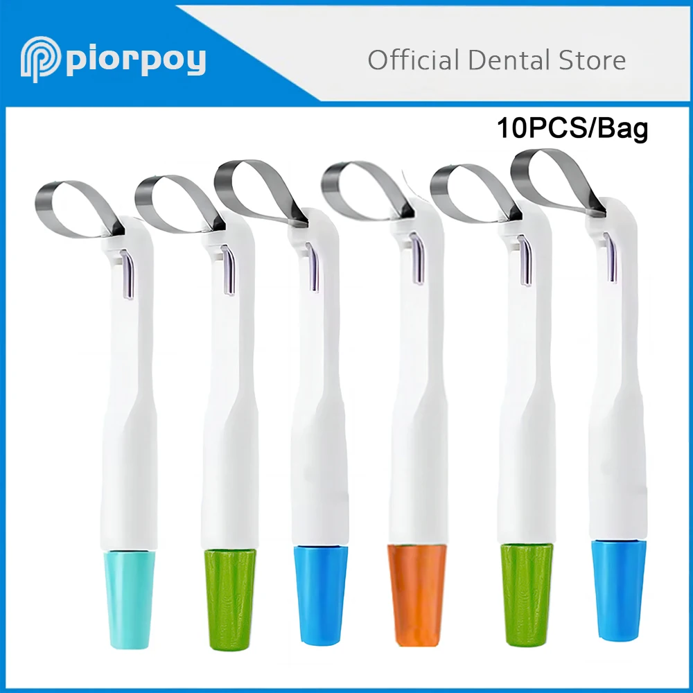 PIORPOY 10Pcs Dental Matrix Band Matrice Adjustable Ring System Stainless Steel Standard And Curved Pre Formed 4.5/6MM Dentistry
