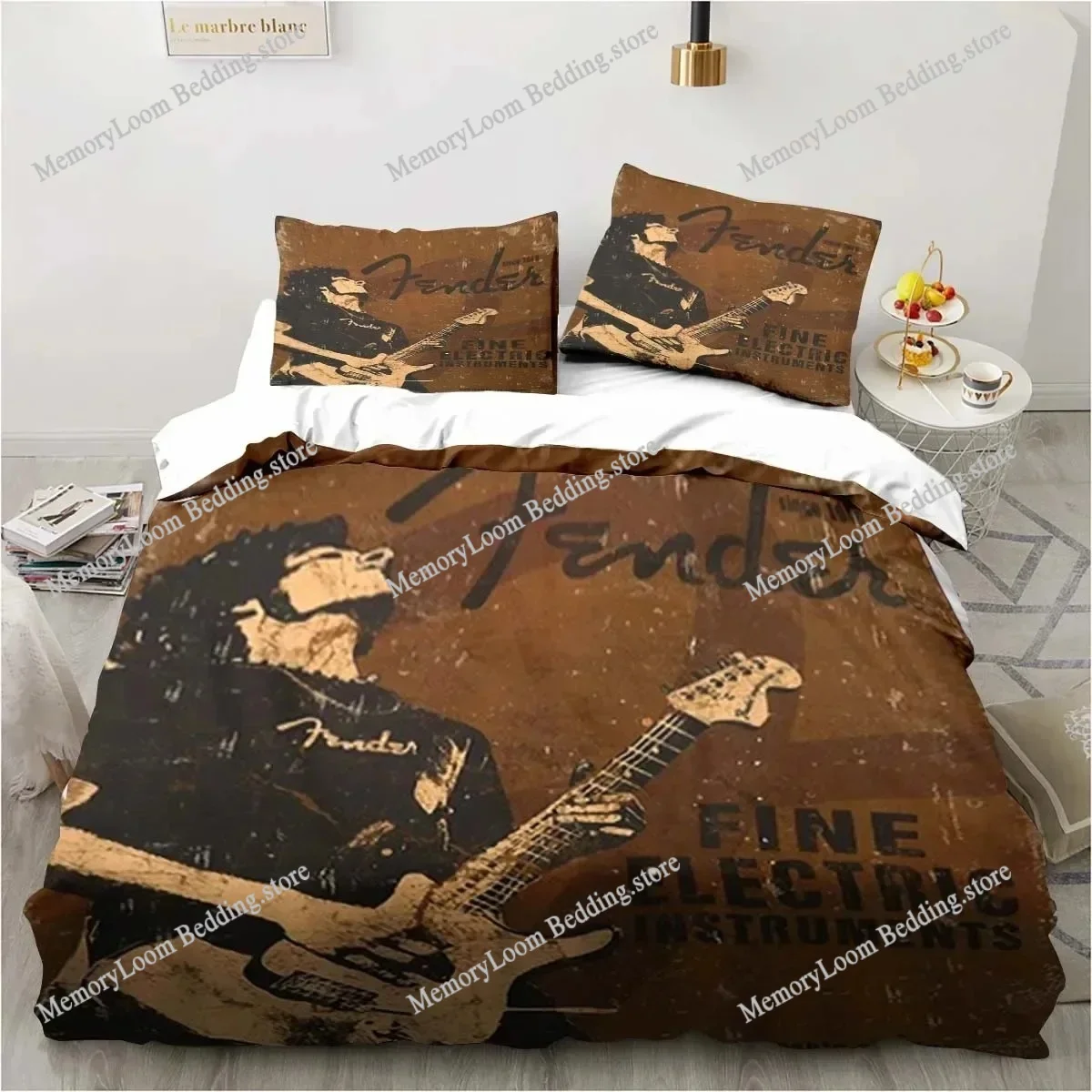 

3D Print Fender Bedding Set Single Twin Full Queen King Size Guitar Bed Set Teenager Bedroom Duvet Cover Sets Home Textile