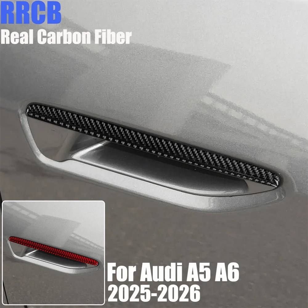 

Real Carbon Fiber Car Accessories Door Handle Decorative Strips Cover Soft Sticker For Audi A5/A5L/A6/A6 E-tron 2025-2026