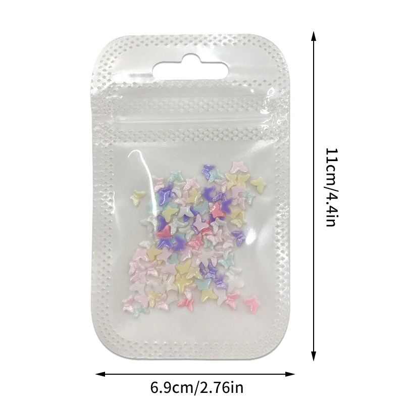 Mini mariposa para decoración de uñas, accesorios Kawaii de resina, 3D, 100 piezas