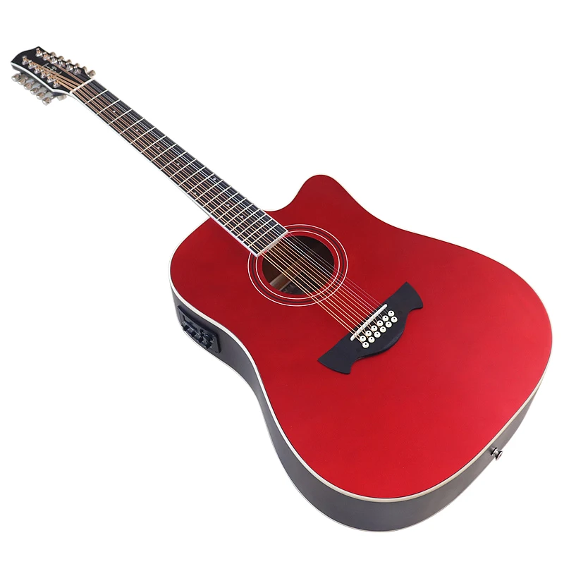 Spruce Top 41 Inch Electric Acoustic Guitar 12 String Matte Finish Natural Color Folk Guitar Fast Deliver