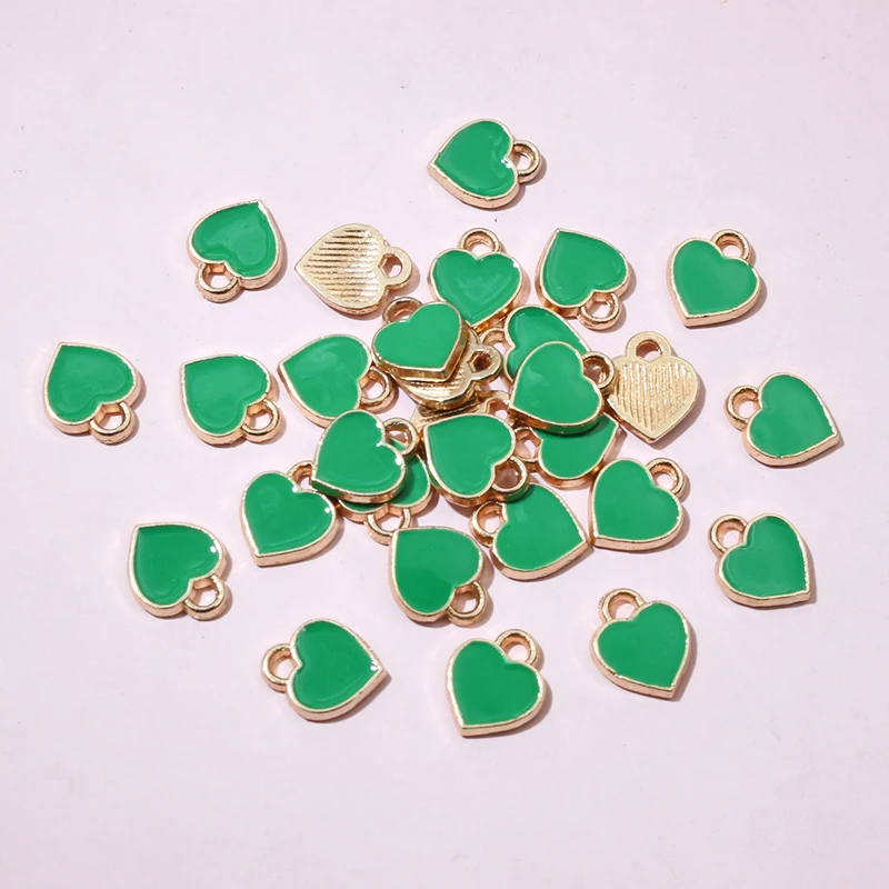

50pcs Small Cute Heart Charms Pendant 6x8mm Alloy Metal DIY Jewelry Making Accessories for Earrings Bracelet Necklace