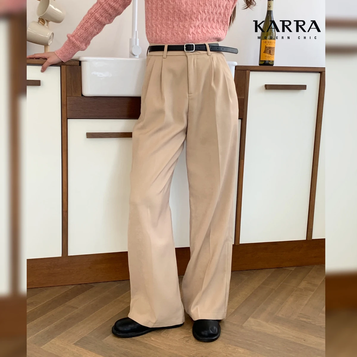 KARRA pin-tuck-wire-Beled pants _ KB3FPT009A