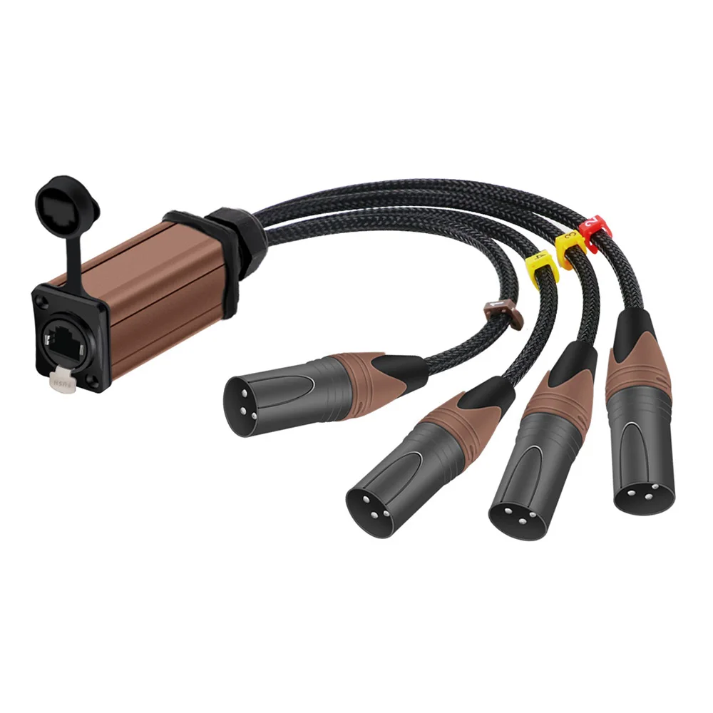 1 st 4 Kanaals 3Pin XLR Snake Multi Netwerk Ontvanger naar STP Cat5/6 Ethercon Kabel Extender voor Podiumverlichting Opname Studio