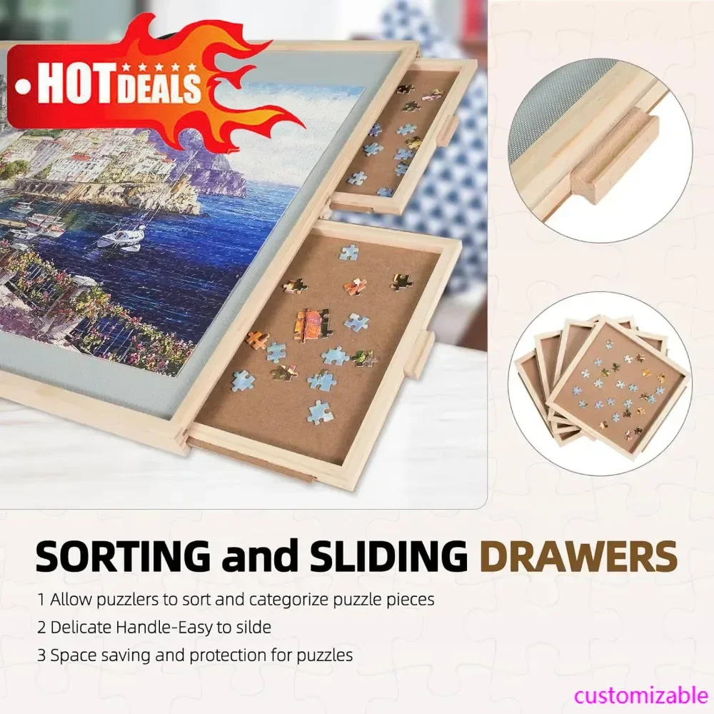 

Лидер продаж ALL4JIG, 2000 шт., 2 в 1, наклонная и вращающаяся доска-головоломка для взрослых, подарки, деревянный стол-головоломка