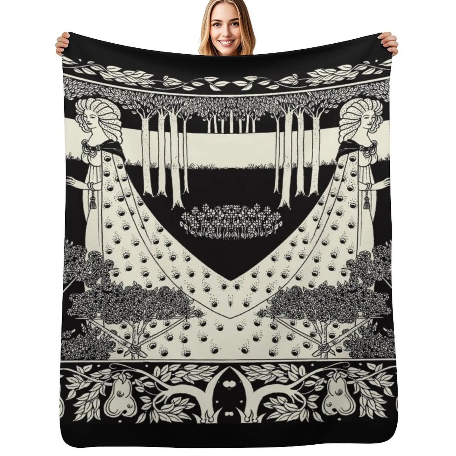 

Art Nouveau Aubrey Beardsley Salome Throw Blanket Warm Accent Blanket for Living Room Decoration
