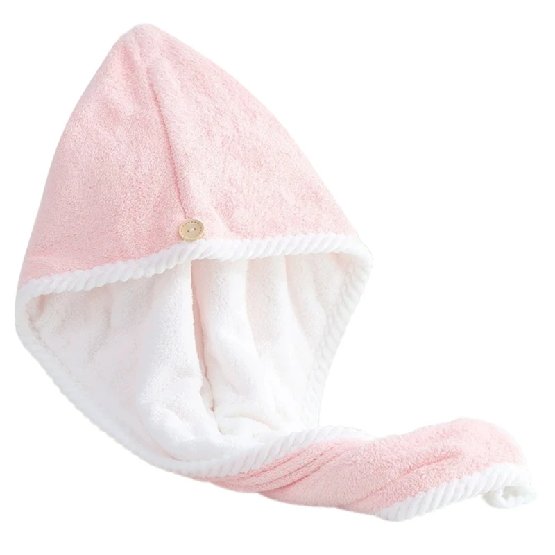 Absorbent Corals Fleece Hair Wrap Hair Drying Caps for Efficient Drying Comfortable Fast Drying Hair Turban Wrap Towel