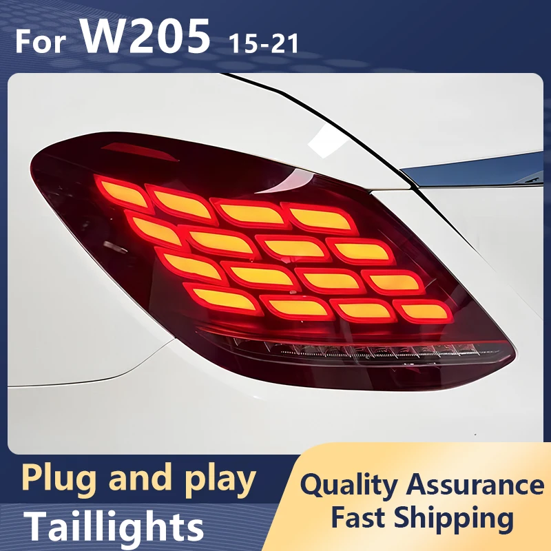 Car Styling Taillights for Mercedes-Benz C Class W205 2015-2021 Rear Lamps LED DRL Turn Signal Light Break Reversing Accessory