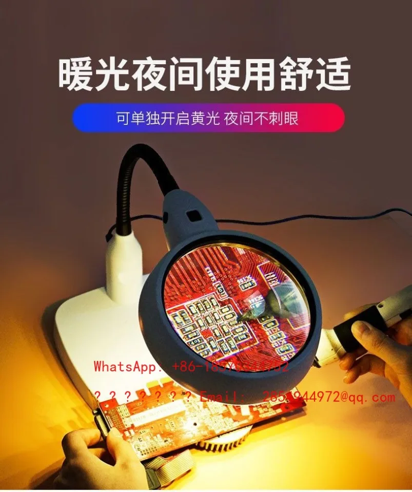 

2026 10X Desktop Magnifying Glass with White and Yellow Light