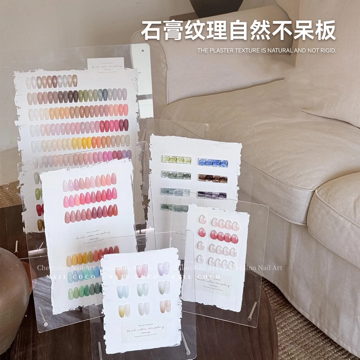 

Acrylic Nail Art Display Board Nail Stand with False Nail Tips Nail Color Showing Shelf Nail Gel Polish Practice Display Board