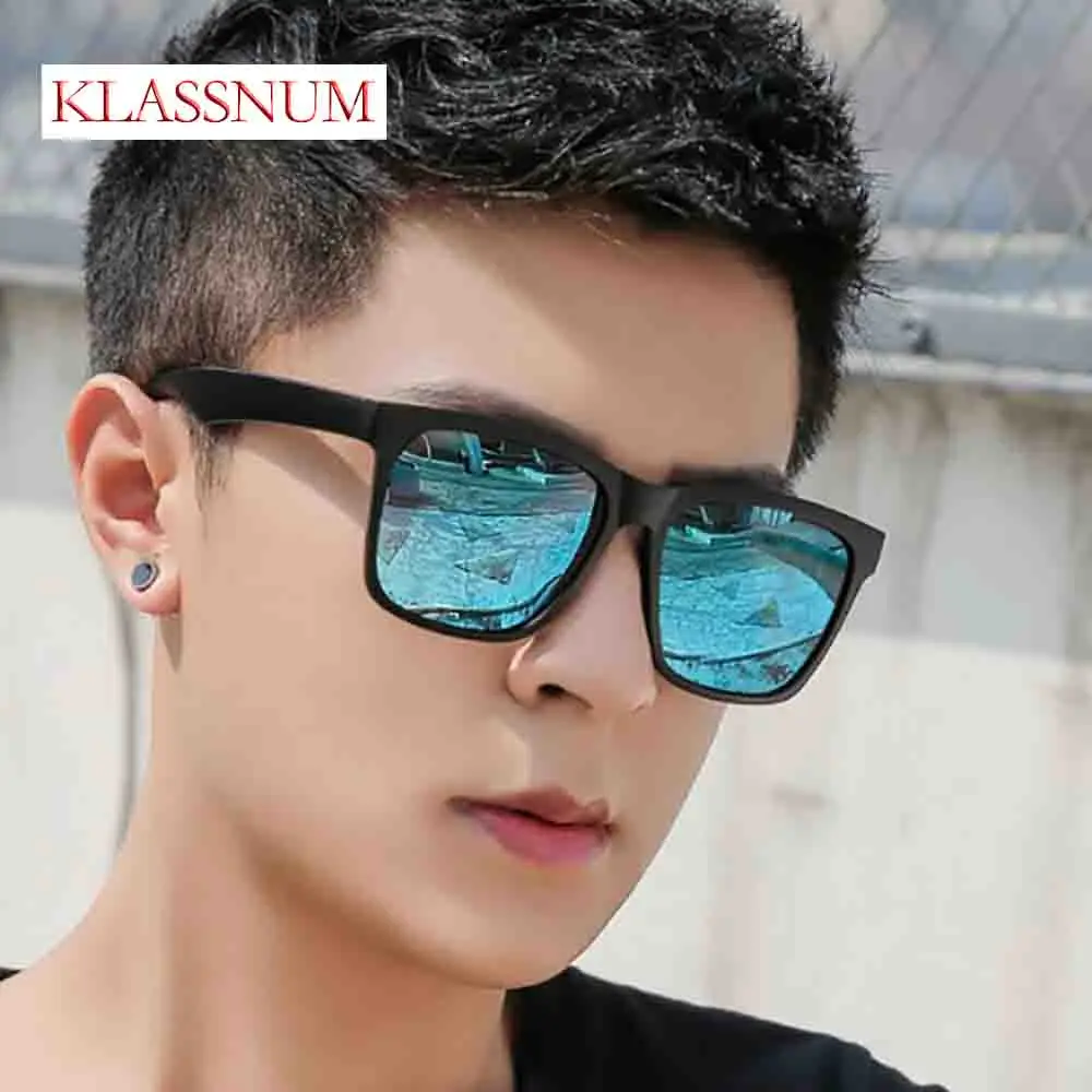 

KLASSNUM Men's Polarized Sunglasses Brand Designer Sun Glasses Square Driving Sunglasses Lightweight Fashion Shades For Outdoor