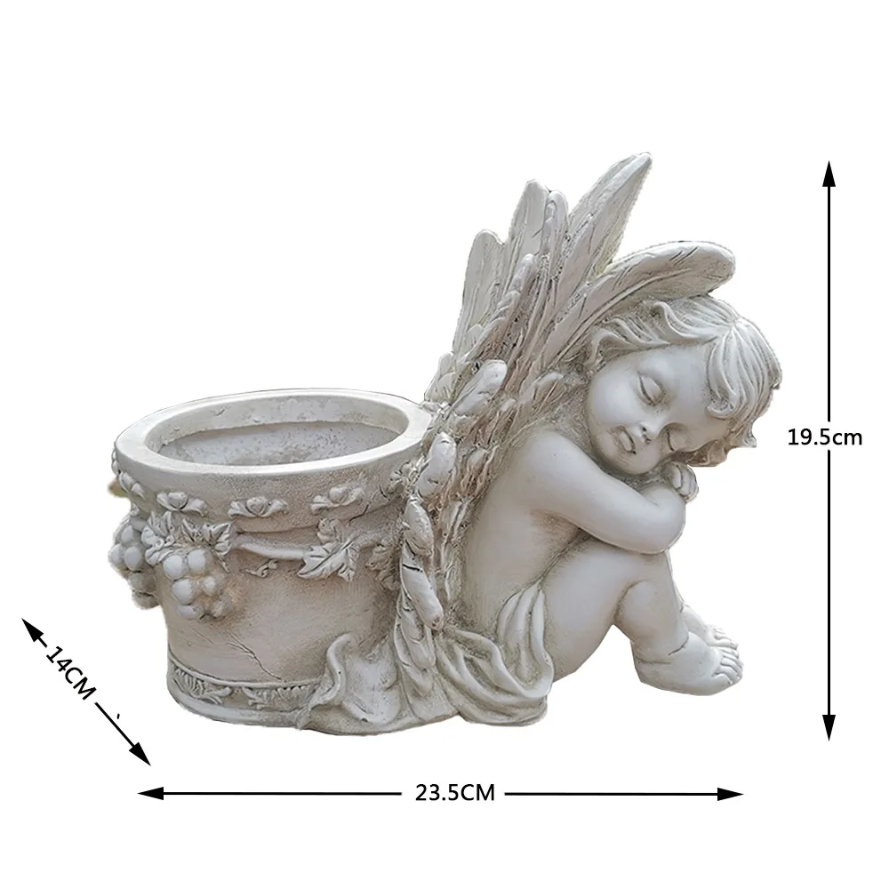 Resin Angel Wing Flowerpot with Drainage for Succulent Care Compact and Decorative for Small Indoor and Outdoor Spaces