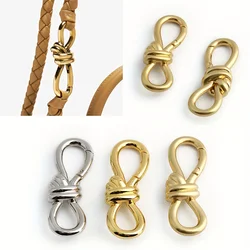 2PCS Women's Tote Bag Metal Twist Knot Spring Ring Lobster Buckle Shoulder Bag Shoes Clothes Knot Decoration Keychain