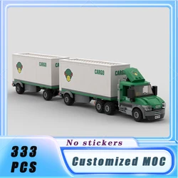 Classic City Vehicle Cargo Truck & Double Trailers Building Blocks Model Bricks Assemble Display  Children's Toys Gifts 333PCS