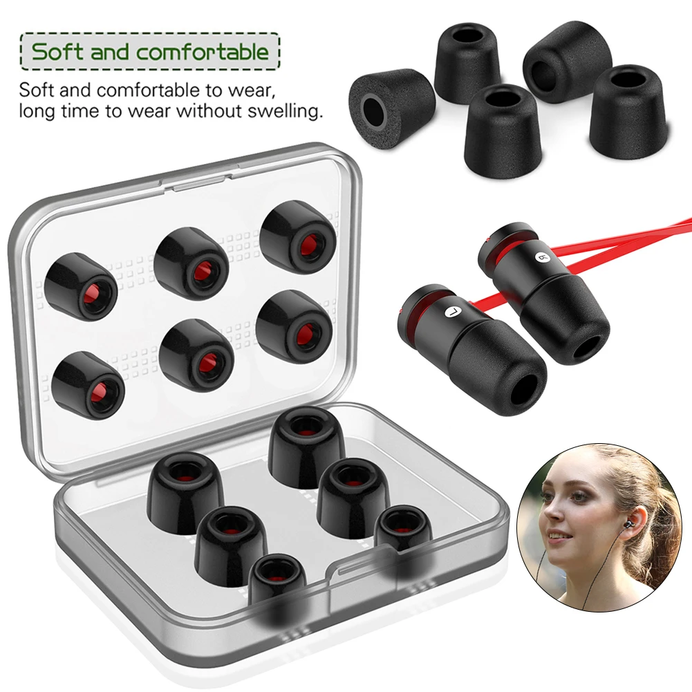 Силиконовые насадки из пены с эффектом памяти, шумоизоляция, подушка для ушей, сменные удобные насадки из пены с эффектом памяти, наушники для наушников