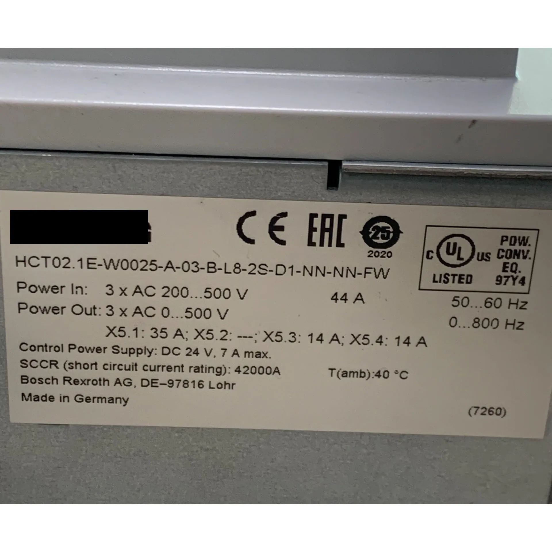 HCT02.1E-W0025-A-03-B-L8-2S-D1-NN-NN-FW  Controller    With warranty