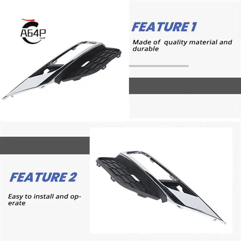 

A64P-2Pcs Front Bumper Fog Light Grill Grilles Cover Trim Left+Right For Honda CR-V CRV 2015-2016