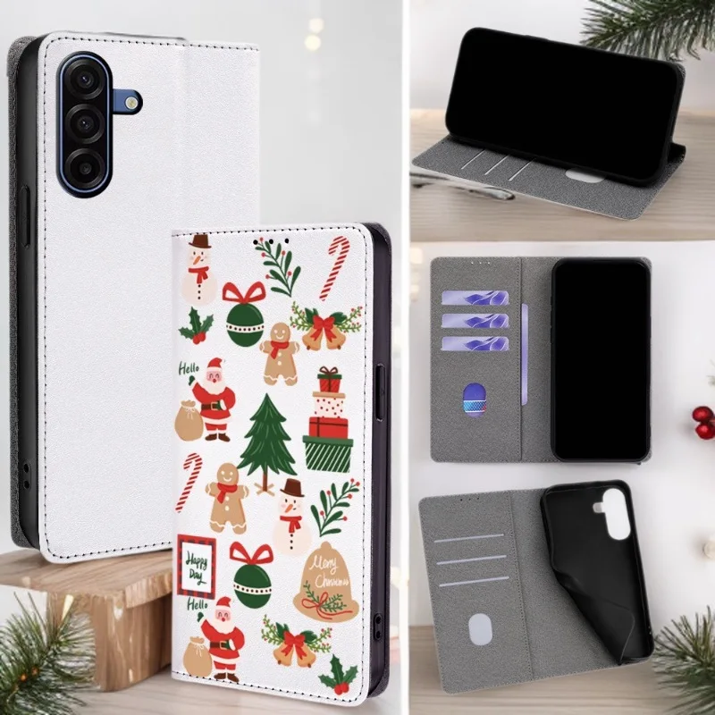 

Creative Christmas Pattern Phone Cover for Google Pixel 6 7 8 9 10 Pro XL/9a 8a 7a 6a with Built-in Wallet Card Case Slots