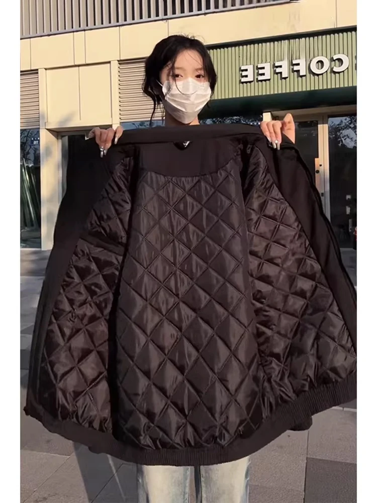 

Bla Deconstructed Bomber Flight Jaet, мужское зимнее ветрозащитное хлопковое пальто с хлопковой подкладкой и воротником-стойкой в американском стиле Diamond id