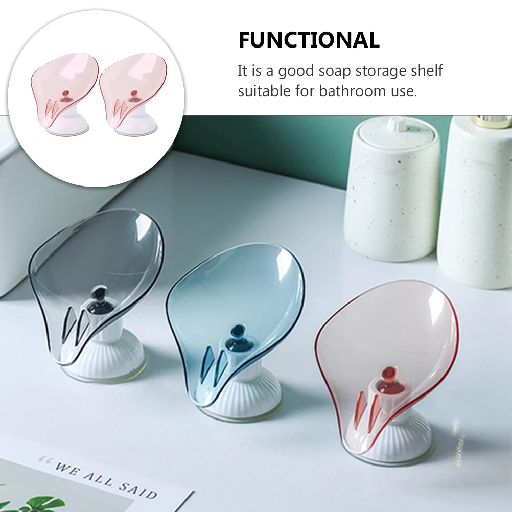 

2pcs Soap Storage Box Draining Holder Bathroom Container Shelf Home Supply Plastic Long Life Practical Gift