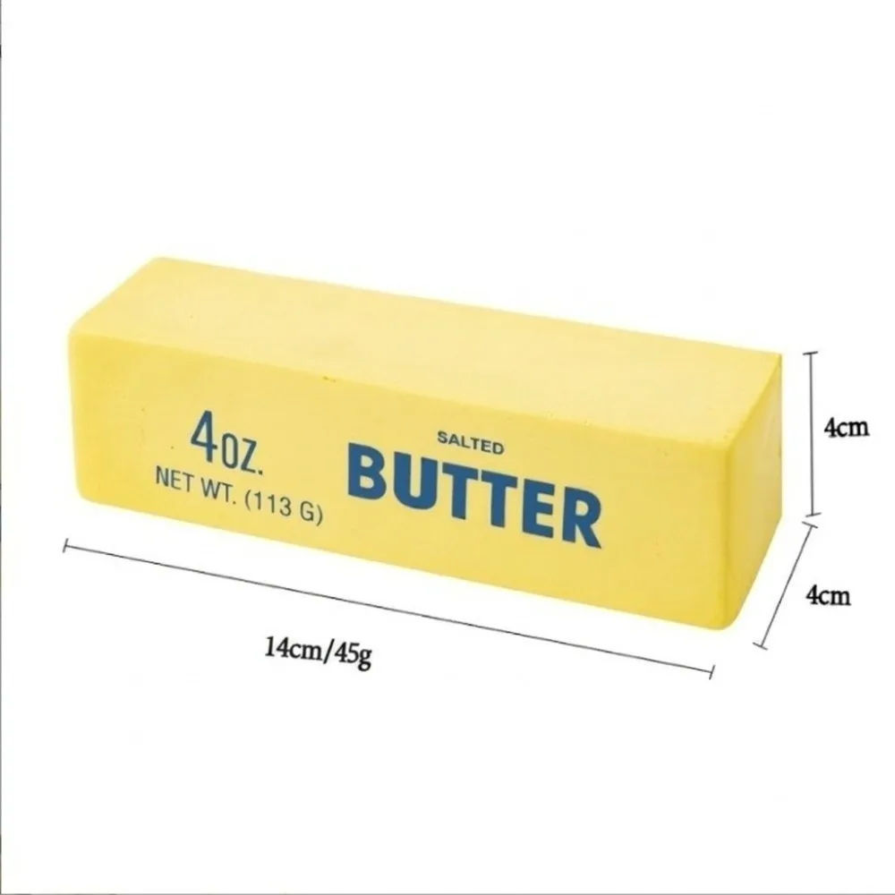New Cheese Butter Stick Squeeze Slow Rising Hand Relaxation Simulation Food Fidget Stress Relief Pinch Adults