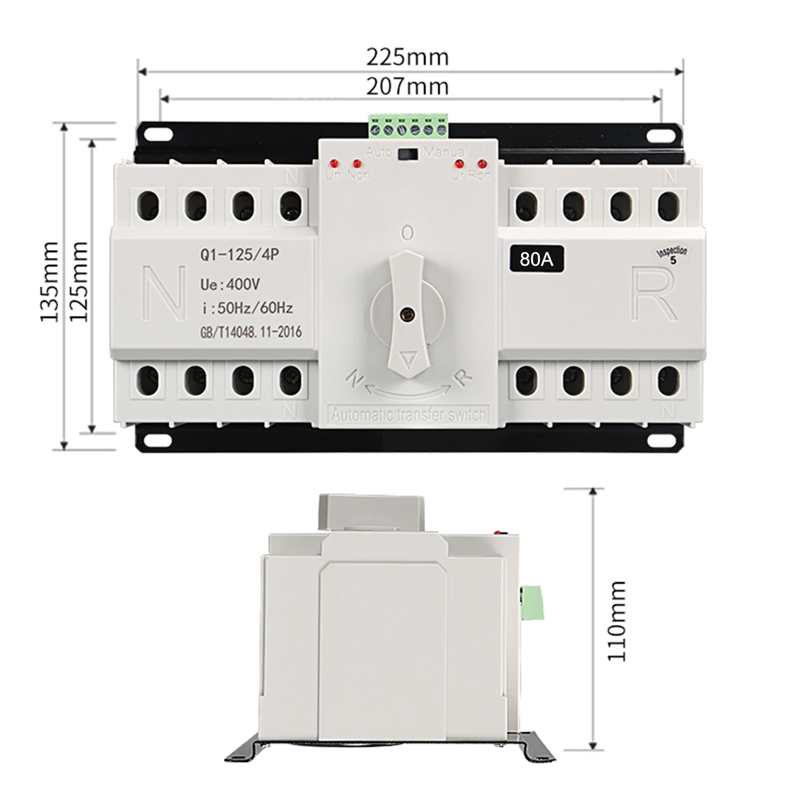 Reliable Dual Power Automatic Transfer Switch, Fast Switching Time, Protects Equipment in Case of Power Failure
