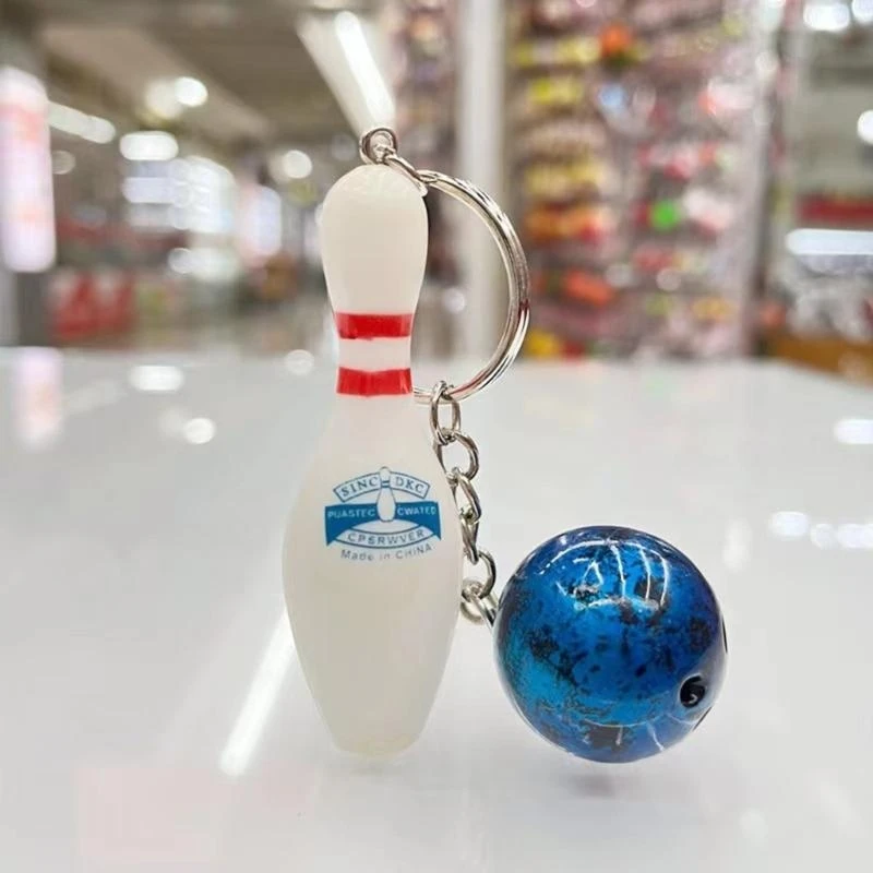 Bowling Key Chain Bowling Pin Keychains Keyholders Bowling Pin Pendant Hanging Ornament Car Key Rings for Bag Decoration