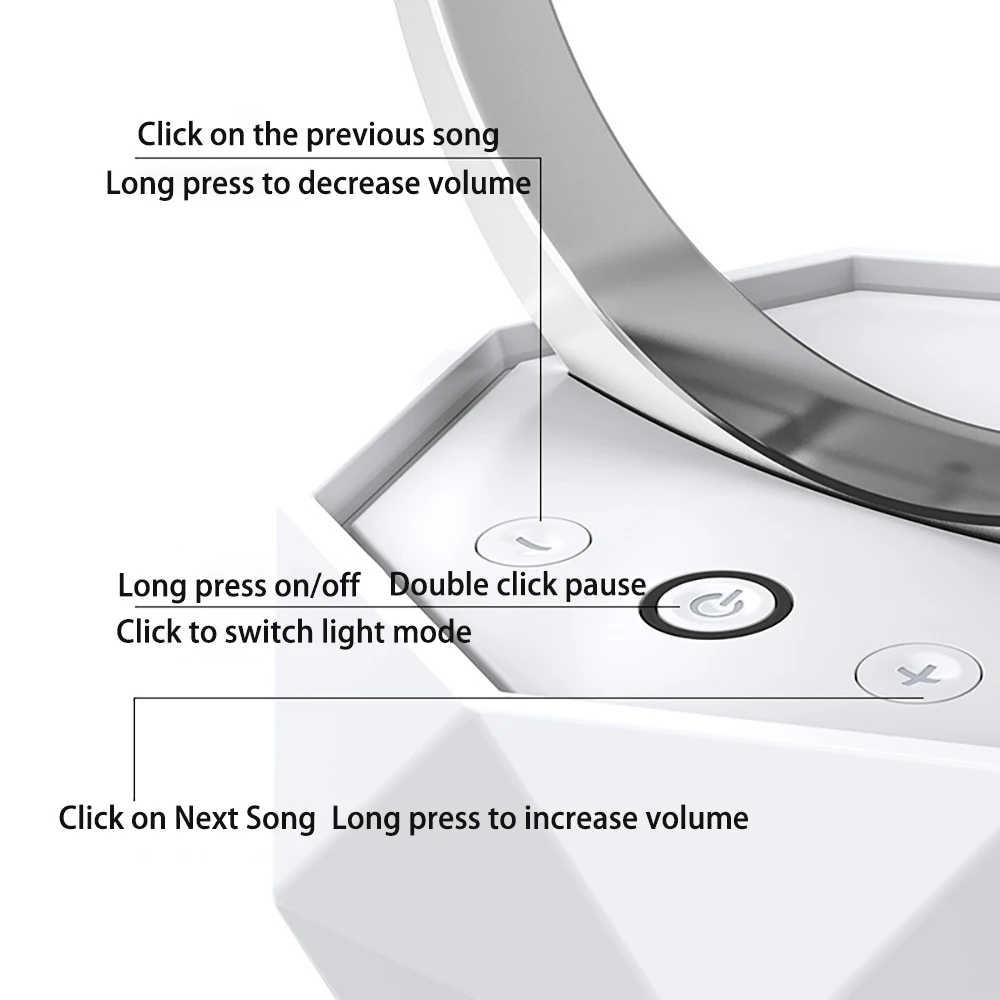 LED Bluetooth Music Ring Light Portable Bluetooth Charging Decorative Lamp Bedroom Nightstand Wedding Night Light Halloween Lamp