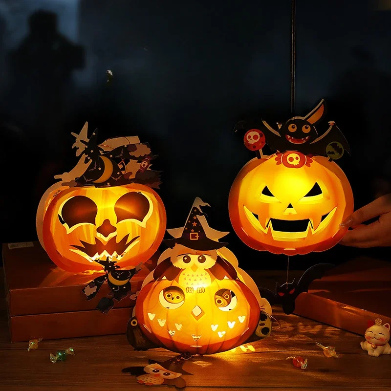 

Halloween Jack-o '-lantern Prop Decoration Hand-held Dress-up Toys DIY Handmade Glow-in-the-dark Atmosphere Decoration