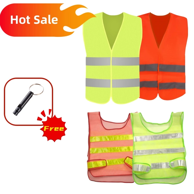 

Auto Reflective Safety Vest Car Parts Reflective Strip Vest For Gas Stations Cleaning Cycling High Visibility Jackets Gift Whist