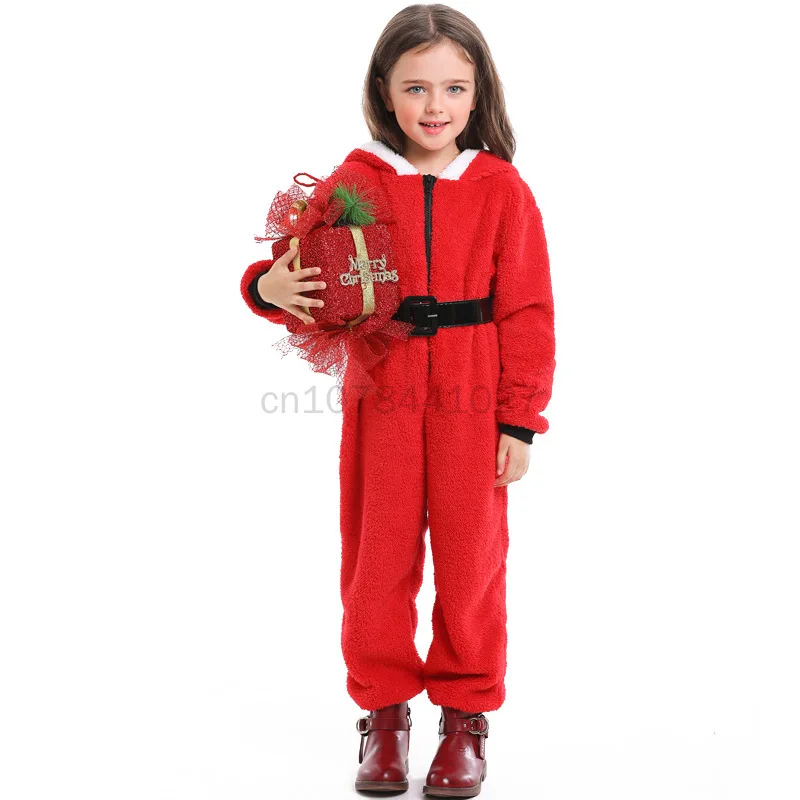 

Children's Christmas Halloween Cosplay Coral Velvet Christmas Onesie Kids Costumes Christmas Homewear Pajamas Party Fancy Dress