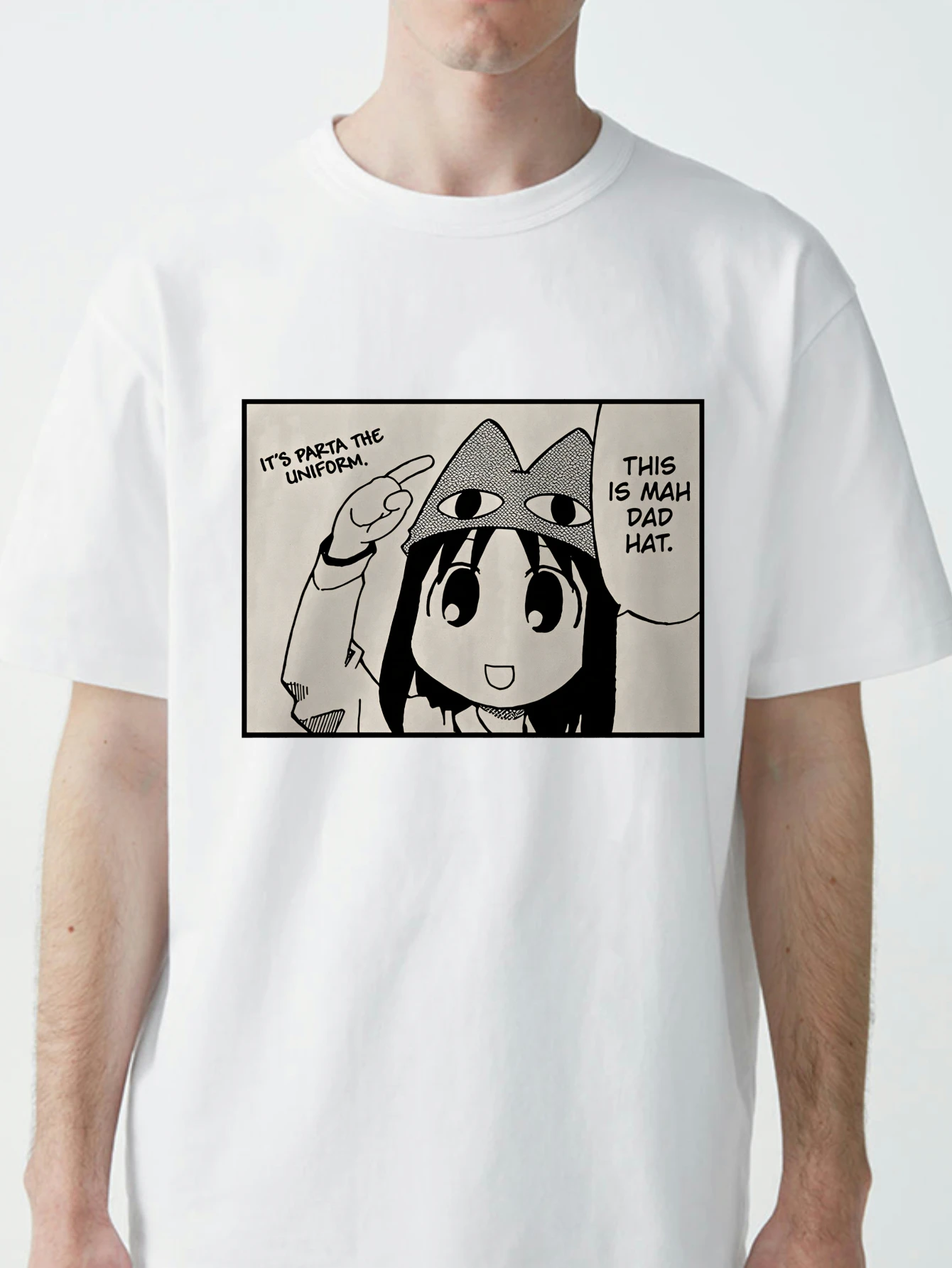 

Men Anime Azumanga Daioh T-Shirt This Is Mah Dad Hat Ayumu Fgsfds Osaka Autistic Cotton Tees Shirts