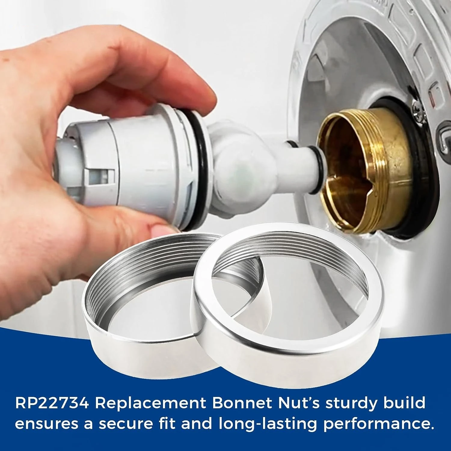 2Pcs RP22734 RVs Shower Valve Bonnet Nuts Replacement for Delta R10000 1300/1400 Series Tub Shower Faucet Valve RP46074 RP19804