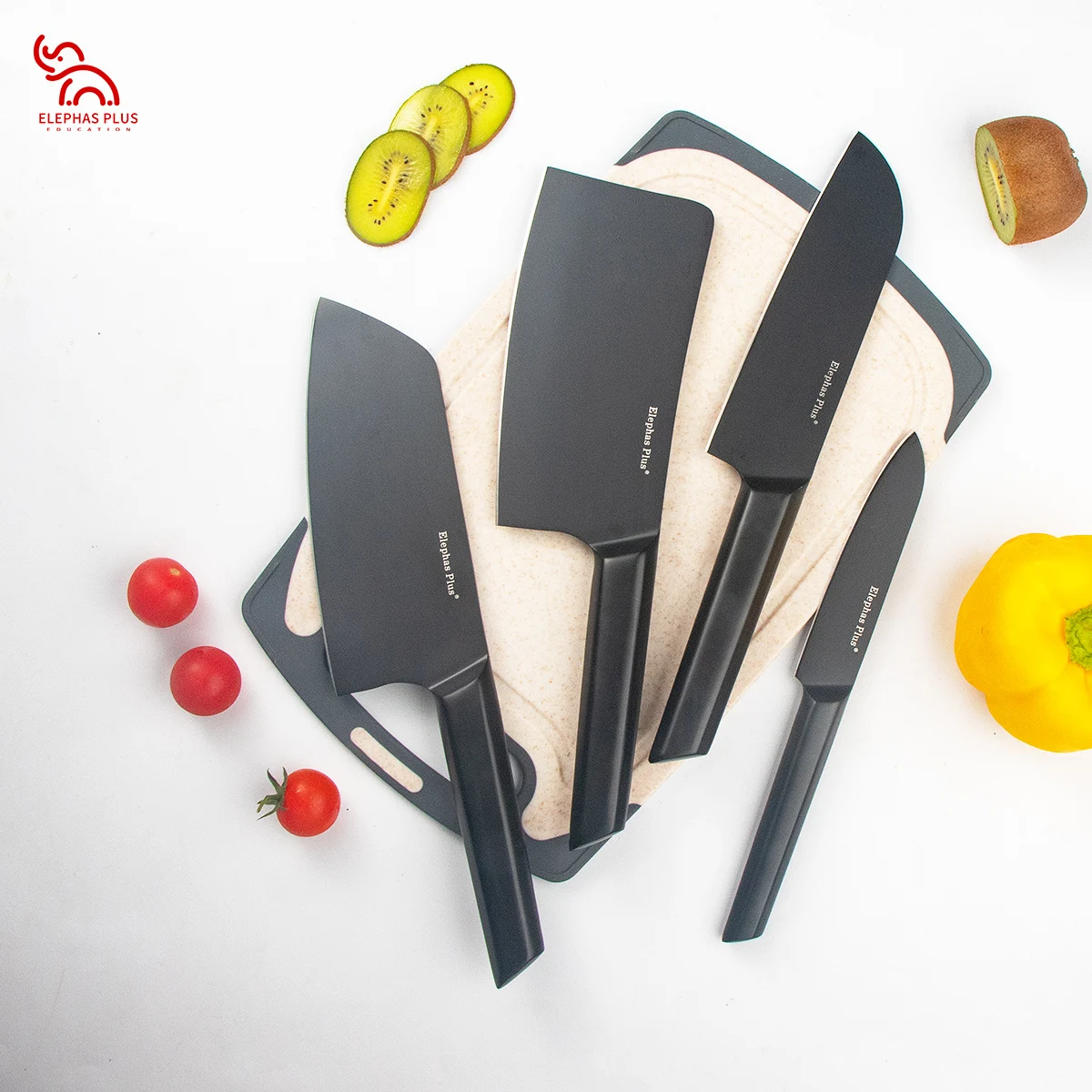 Kitchen knife set BP Oxide Film Coating Black Blade Kitchen Knife Sets New Good Steel Knives Kitchen Professional Cleaver Tools