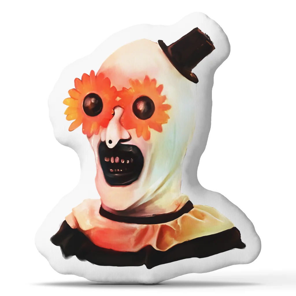 Art the Clown Terrifier flower glasses Cushion Irregular Stuffed Throw Pillow Home Decor Gift Sofa Bed