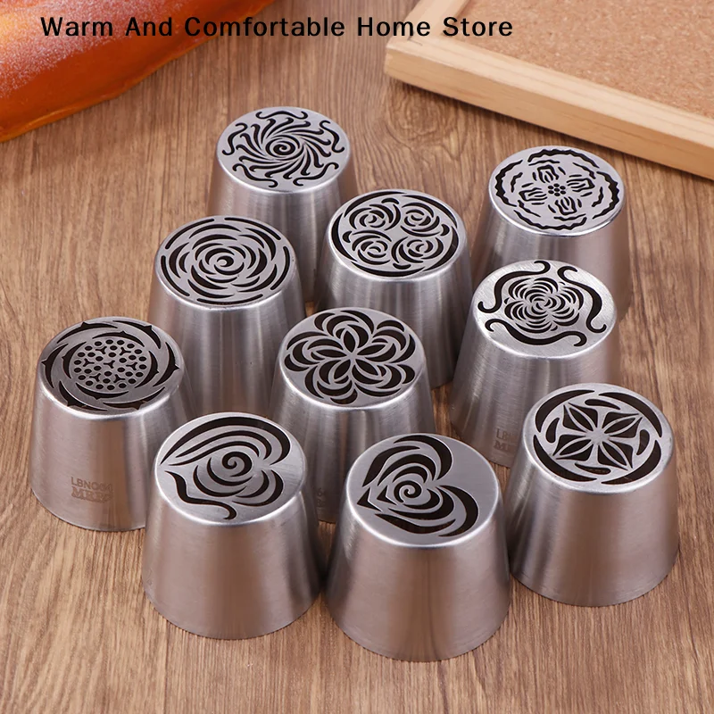 【SE】DIY Stainless Steel Russian Piping Tips for Cake Icing Frosting Nozzles Cream Tip Cupcake Decoration Kitchen Baking Tool