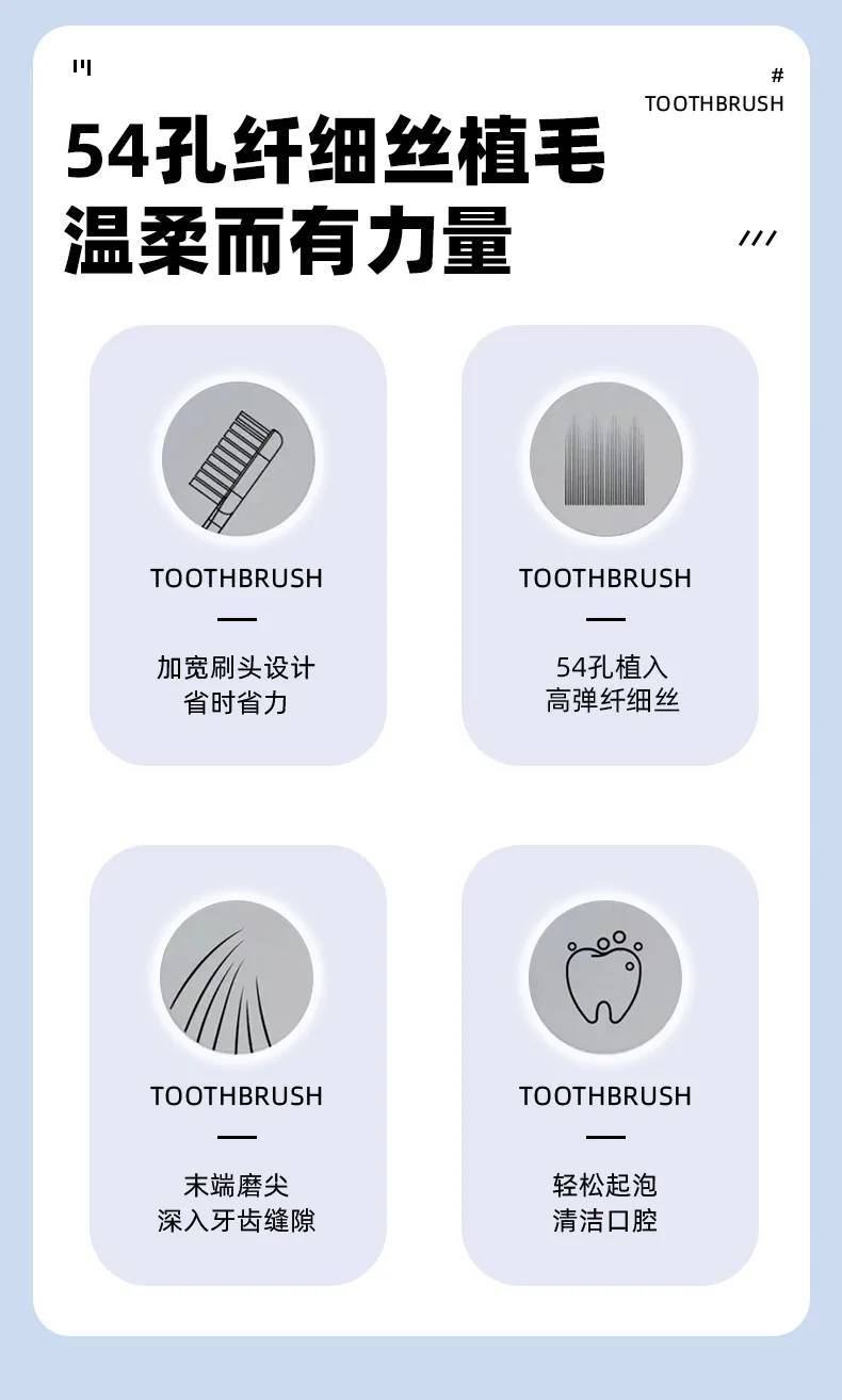 Japanese-style high-end toothbrush soft-bristled household set with three portable sets for adults with wide head to clean teeth