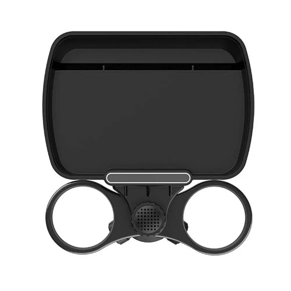 

360° Rotation Cup Holder Food Trays Detachable Design Dual Cup Holder Car Food Storage Rack Easy To Install Adjustable Base