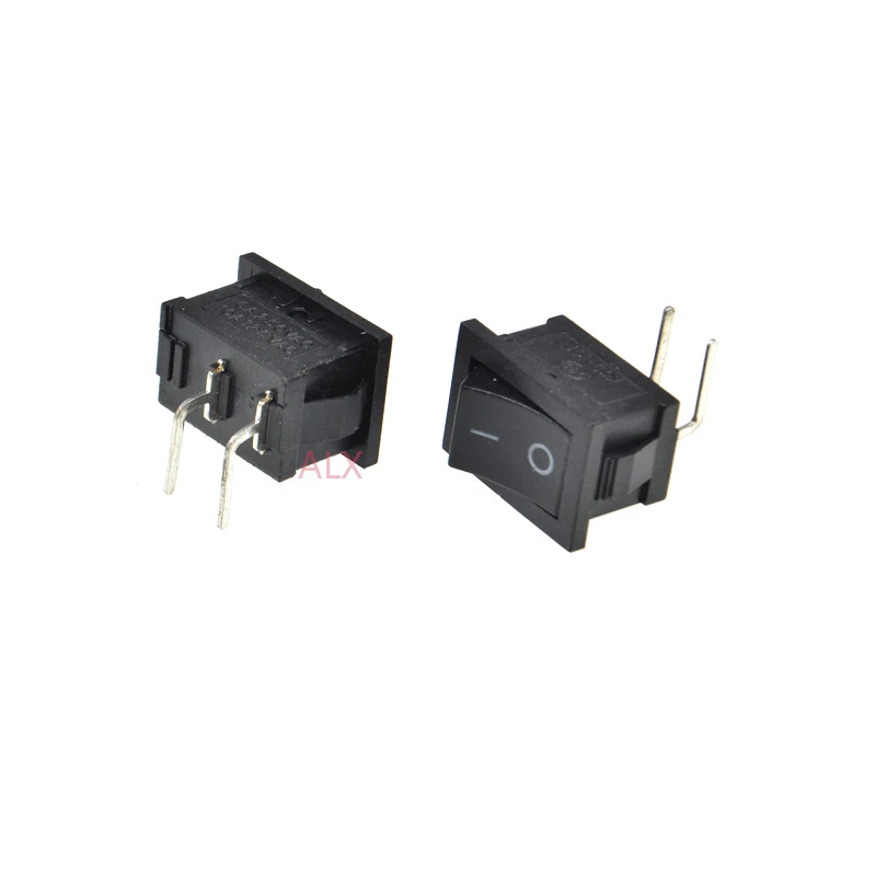 10PCS right angle KCD1 SPST 2PIN black mini Push Button rocker Switch ON/OFF   power switches 6A/250V 10A/125V 15*21MM 2 pin
